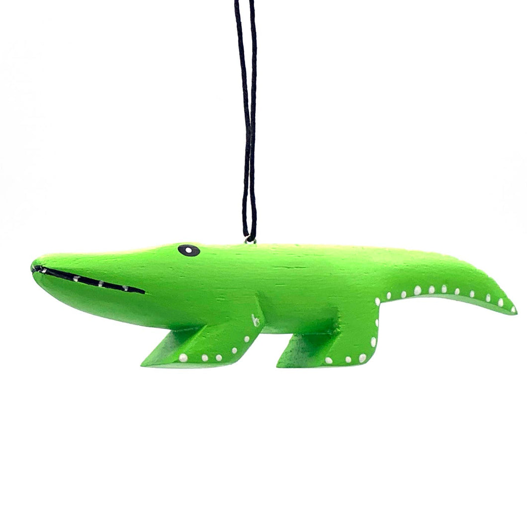 Whimsical Alligator Balsa Ornament