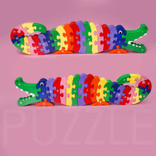 Load image into Gallery viewer, Wooden Puzzle Crocodile
