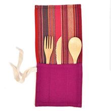 Load image into Gallery viewer, Zero Waste Artisan Made Utensil Wrap: Cobalt
