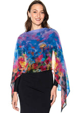 Load image into Gallery viewer, Aloka Cupro Floral Scarves: Sage &amp; Indigo
