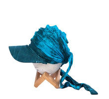 Load image into Gallery viewer, Blue Tie Dye Cap with Headband | Tie at Back
