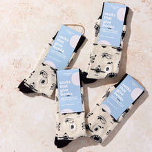 Load image into Gallery viewer, Socks that Give Books  (Ivory Hieroglyphics) - Medium
