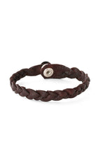 Load image into Gallery viewer, Brown Braided Leather Bracelet from Kenya

