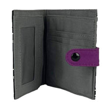 Load image into Gallery viewer, Slim Canvas Square Wallet - Cute Cat Print - Vegan Wallet : Black
