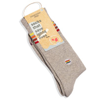 Load image into Gallery viewer, Socks that Save LGBTQ Lives (Alternating Rainbow Stripes) -  Medium
