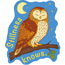 Load image into Gallery viewer, Barn Owl Sticker - Stillness knows. | Woodland Wisdom Collection
