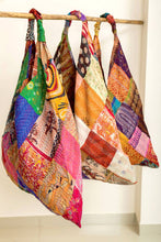 Load image into Gallery viewer, Kantha Silk Triangle Bags
