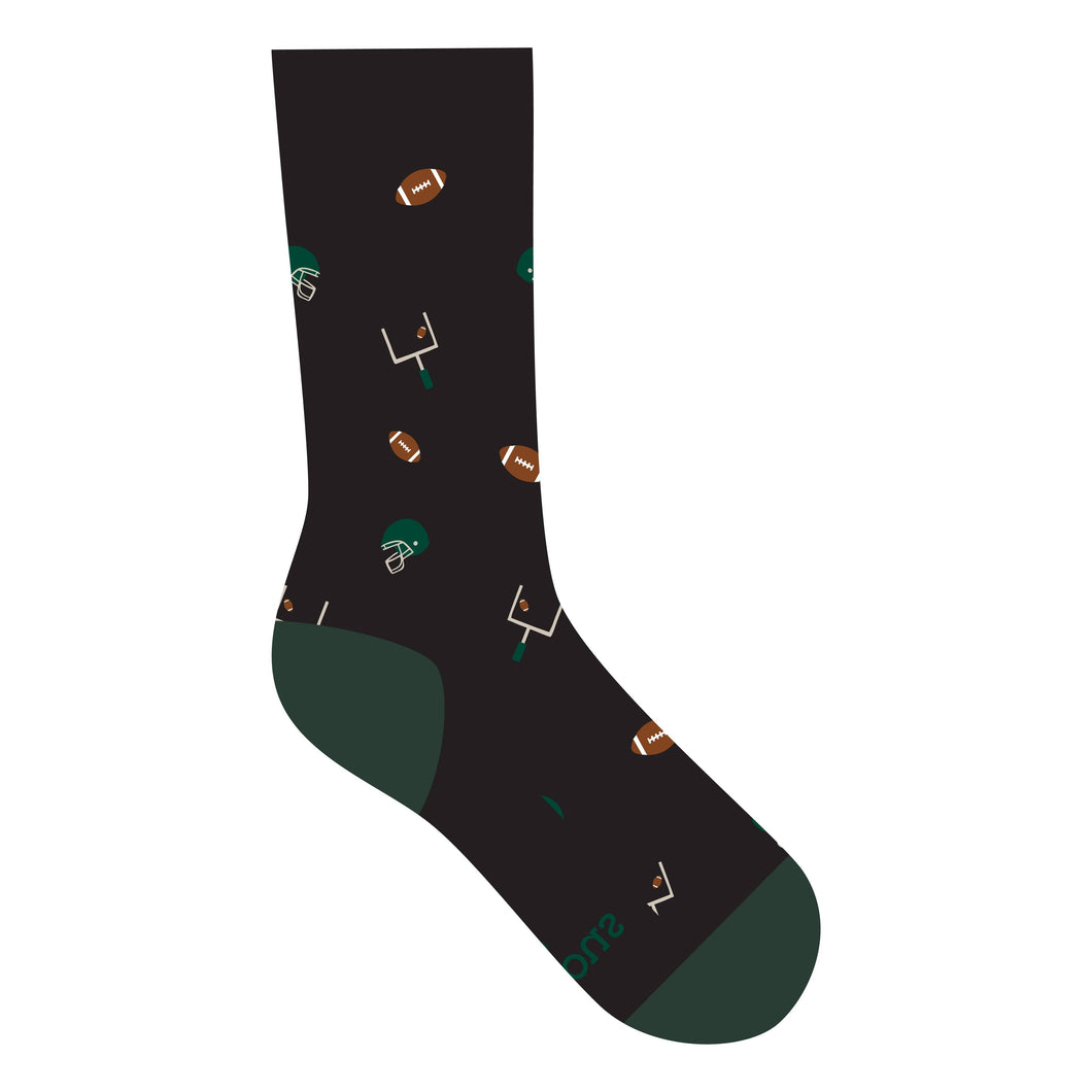 Socks that Support Youth Sports -Medium (Black Footballs)