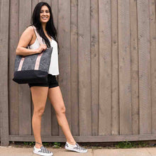 Load image into Gallery viewer, Sustainable Canvas Tote - Black Monstera
