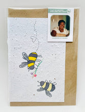 Load image into Gallery viewer, Growing Paper greeting card - Bee Kind: Plastic Sleeve
