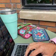 Load image into Gallery viewer, Embroidered Floral 5-Zip Crossbody Bag
