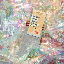 Load image into Gallery viewer, Socks that Save LGBTQ Lives (Alternating Rainbow Stripes) -  Medium
