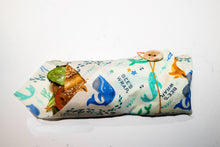 Load image into Gallery viewer, Reusable Beeswax Food Wrap Lunch Pack (1 Sandwich/2 Medium) - Under the Sea Print
