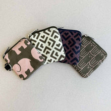 Load image into Gallery viewer, Fabric Earbuds Case - Earbuds Holder - Cute Tech Accessory -Navy Mauve
