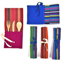 Load image into Gallery viewer, Zero Waste Artisan Made Utensil Wrap: Cobalt
