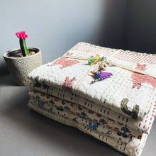 Load image into Gallery viewer, Kantha Block Printed Baby Blanket - Tiger
