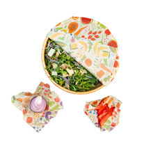 Load image into Gallery viewer, Reusable Beeswax Food Wrap - 3 Wrap (1 Small/1 Medium/1 Large) - Garden Party Print

