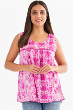 Load image into Gallery viewer, Pavitra Block Print Sleeveless Tops: Sky Blue / L/XL
