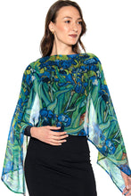 Load image into Gallery viewer, Aloka Cupro Floral Scarves: Sage &amp; Indigo
