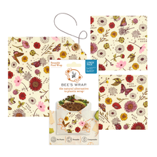 Load image into Gallery viewer, Bees Wrap Reusable Beeswax Wraps Lunch 3 Pack - Meadow Magic
