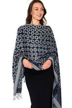 Load image into Gallery viewer, Kalya Wool &amp; Cotton Shawl - Blue Multi
