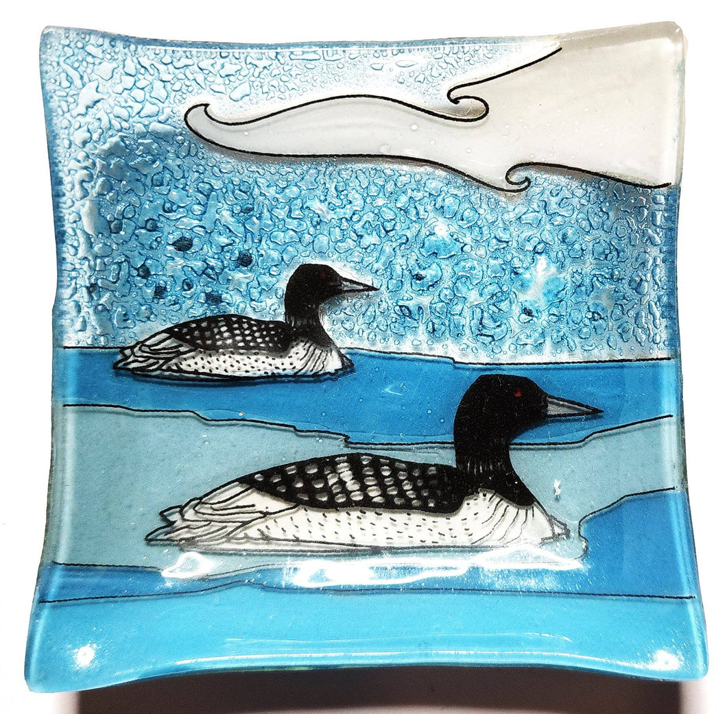 Loon Fused Glass Dish