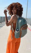 Load image into Gallery viewer, Hemp Cotton Backpack in Olive Green and Light Brown
