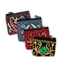 Load image into Gallery viewer, Embroidered Floral Coin Purse
