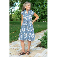 Load image into Gallery viewer, Retro Dress: Painted Floral - Charcoal-Organic: L
