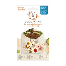 Load image into Gallery viewer, Bees Wrap Reusable Beeswax Wraps Lunch 3 Pack - Meadow Magic
