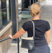 Load image into Gallery viewer, Vegan Recycled Inner Tube and Hemp Sling Bag - Olive
