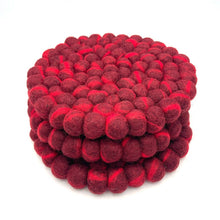 Load image into Gallery viewer, Red Marbled Felt Ball Trivet (2023 limited design)
