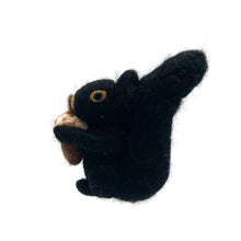 Load image into Gallery viewer, Gray Squirrel Felt Ornament: White Variant
