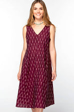 Load image into Gallery viewer, Ikat Handloom Dresses : Burgundy / L/XL
