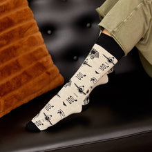 Load image into Gallery viewer, Socks that Give Books  (Ivory Hieroglyphics) - Medium
