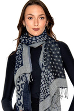 Load image into Gallery viewer, Kalya Wool &amp; Cotton Shawl - Blue Multi
