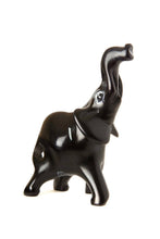 Load image into Gallery viewer, Small Black Soapstone Trumpeting Elephant
