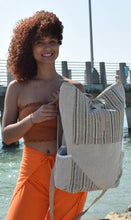 Load image into Gallery viewer, Natural Hemp Roll-Up Top Backpack
