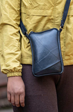 Load image into Gallery viewer, Small Handcrafted Recycled Rubber Crossbody, Removable Strap
