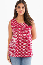 Load image into Gallery viewer, Pavitra Block Print Sleeveless Tops: Sky Blue / L/XL
