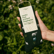 Load image into Gallery viewer, Socks that Protect Elephants - Medium (Green Elephants)
