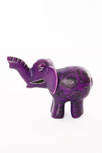 Load image into Gallery viewer, Purple Swirled Heart Soapstone Elephant
