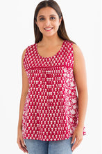 Load image into Gallery viewer, Pavitra Block Print Sleeveless Tops: Sky Blue / L/XL
