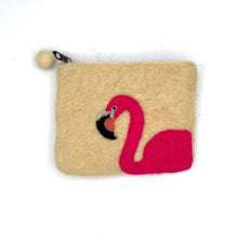 Load image into Gallery viewer, Flamingo Felt Coin Purse
