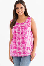 Load image into Gallery viewer, Pavitra Block Print Sleeveless Tops: Sky Blue / L/XL
