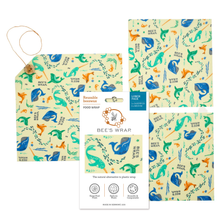 Load image into Gallery viewer, Reusable Beeswax Food Wrap Lunch Pack (1 Sandwich/2 Medium) - Under the Sea Print
