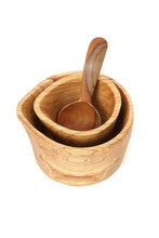 Load image into Gallery viewer, Rustic Kenyan Wild Olive Wood Cream &amp; Sugar Set

