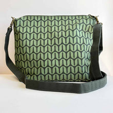 Load image into Gallery viewer, Medium Canvas Handbag - Geometric Purse -  Vegan Crossbody: Forest Green
