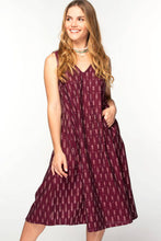 Load image into Gallery viewer, Ikat Handloom Dresses : Burgundy / S/M
