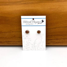 Load image into Gallery viewer, Tiger Eye Sterling Silver Stud Earrings
